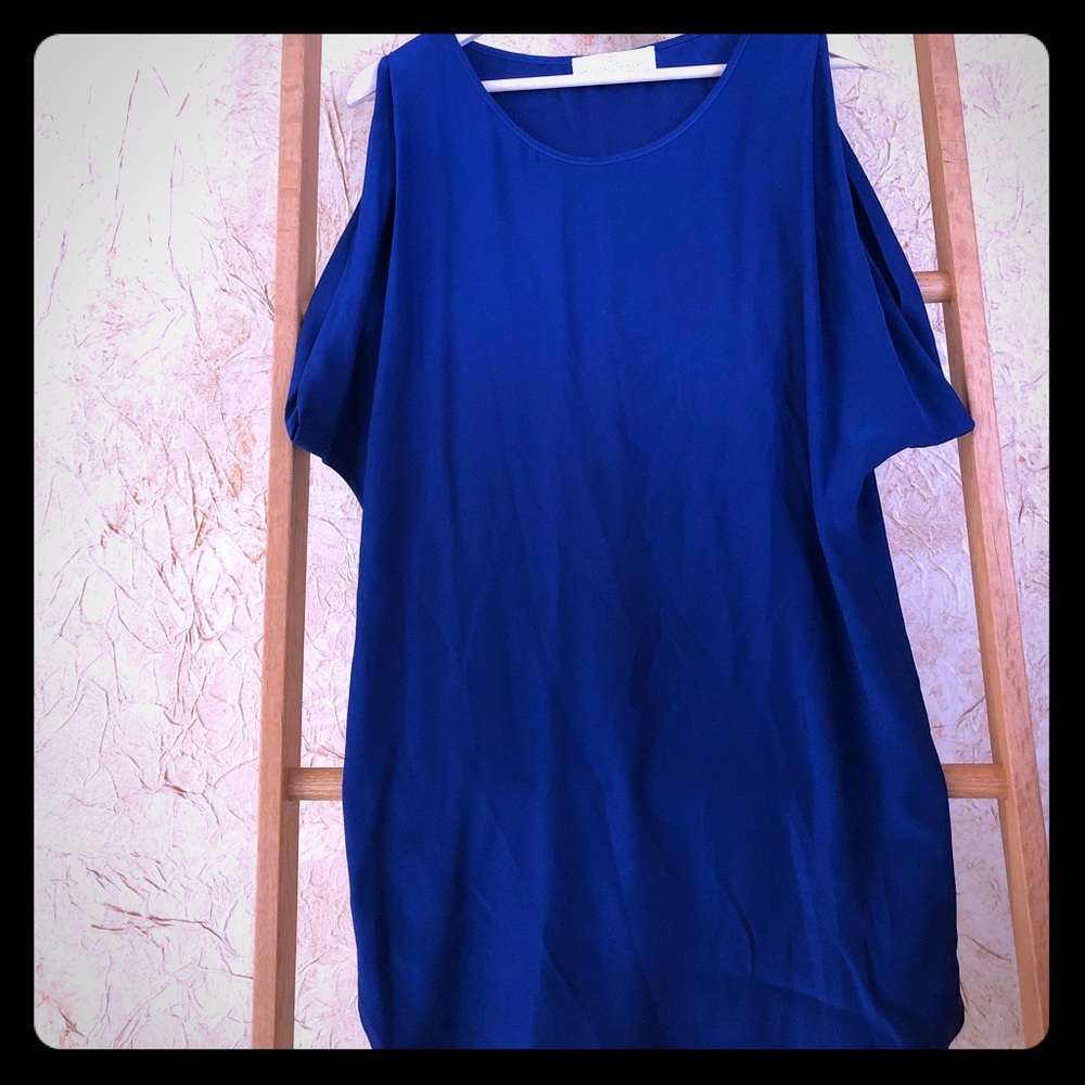 Royal Blue Silk Sleeveless Dress